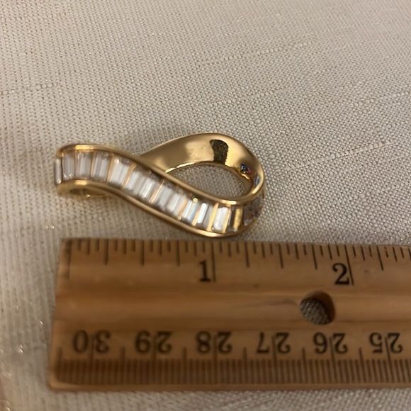 Vintage SWARVOSKI BAGUETTE/GOLD SLIDE PENDANT - Picture 12 of 14